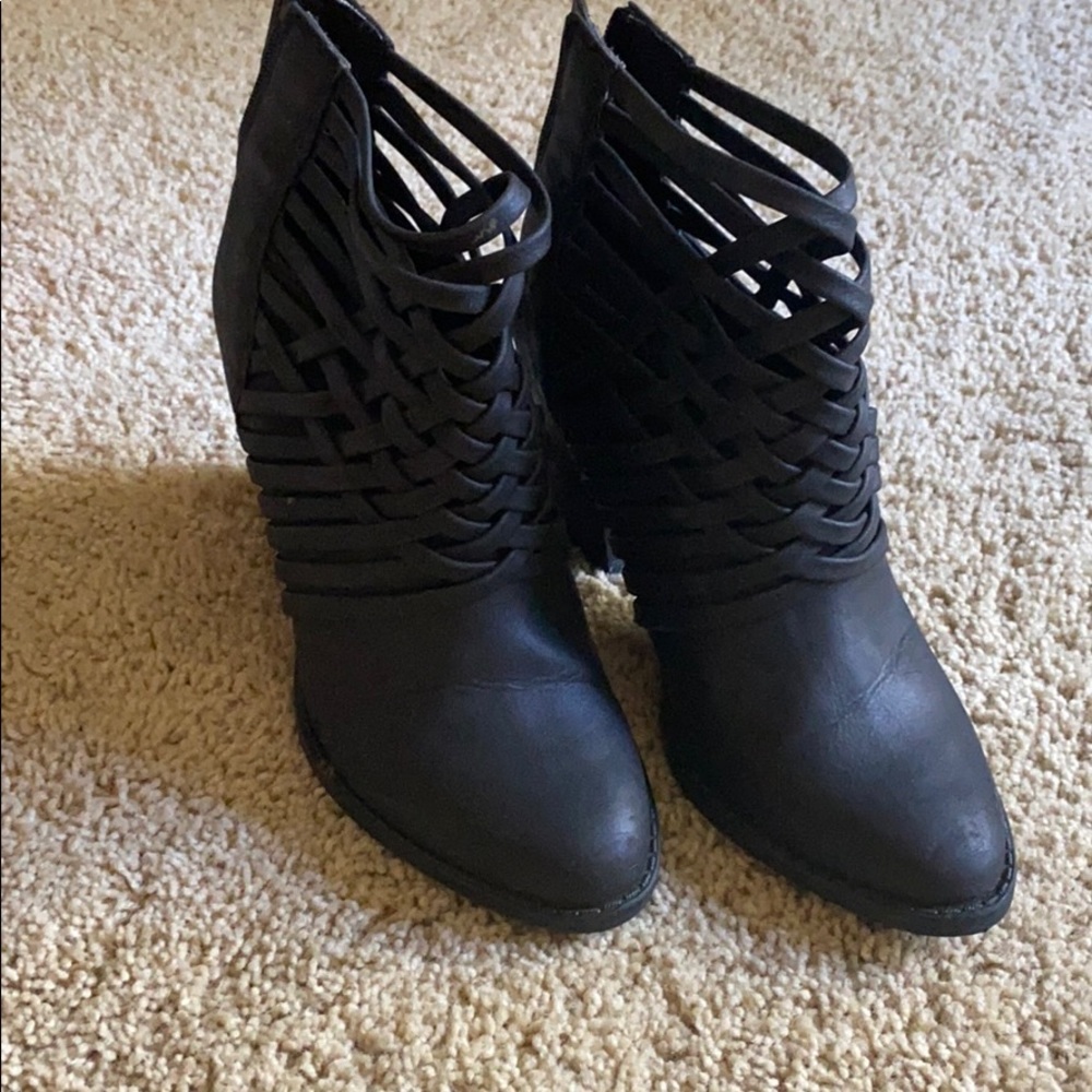 Black booties.